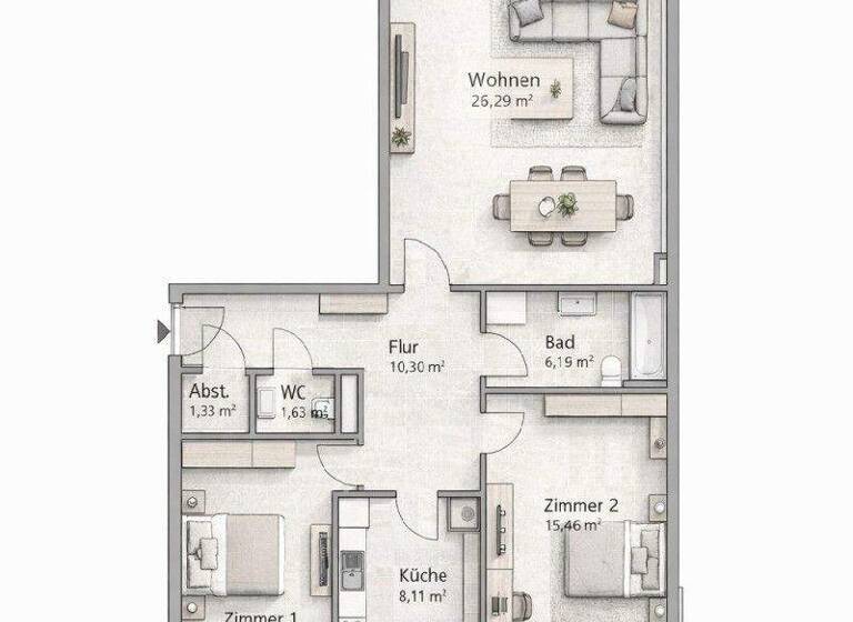 Wohnung zum Kauf 717.000 € 3 Zimmer 92 m² Lokstedt Hamburg 22529