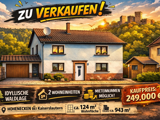 Mehrfamilienhaus zum Kauf 249.000 € 6 Zimmer 124 m² 943 m² Grundstück Dansenberg Kaiserslautern 67661