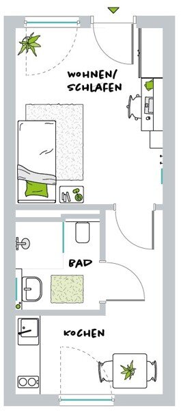 Wohnung zur Miete 618 € 1 Zimmer 30,3 m²<br/>Wohnfläche 3.<br/>Geschoss 01.12.2024<br/>Verfügbarkeit Heinrichstraße 85 Mörsenbroich Düsseldorf-Düsseltal 40239