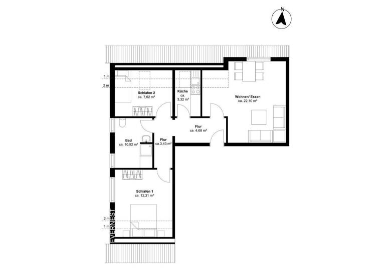 Wohnung zum Kauf 180.000 € 3 Zimmer 60 m² 1. Geschoss Dagebüll 25899