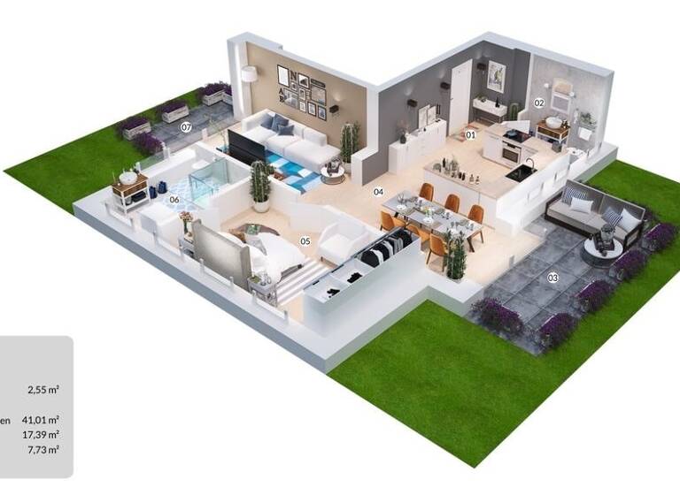 Wohnung zur Miete - Erstbezug 1.060 € 2 Zimmer 80,9 m² frei ab sofort Hilten Neuenhaus 49828