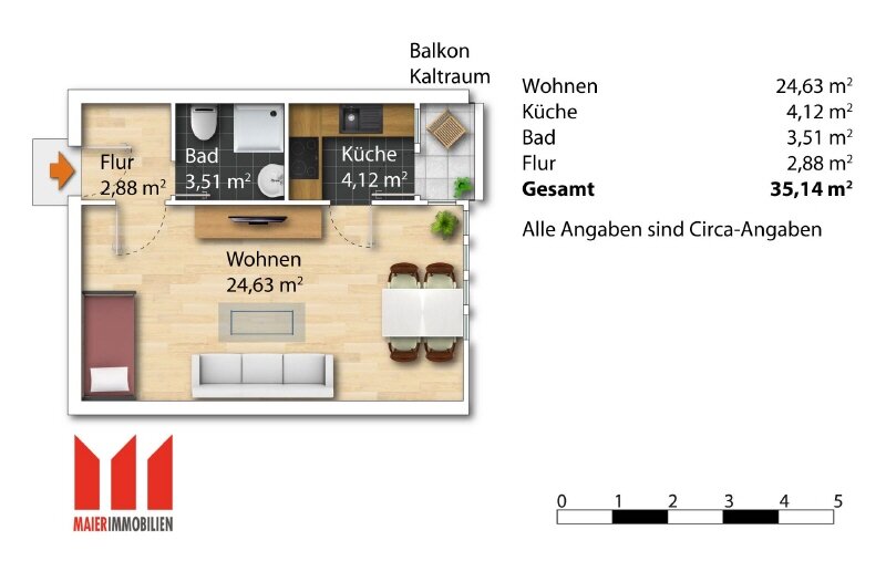 Wohnung zum Kauf 240.000 € 1 Zimmer 35,6 m²<br/>Wohnfläche 2.<br/>Geschoss Moosach-Bahnhof München 80992