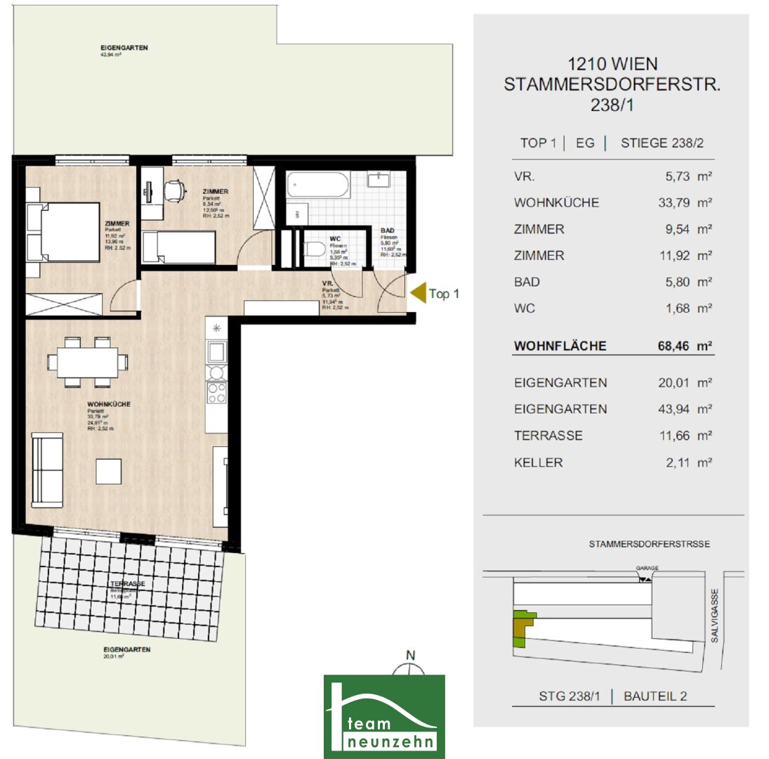 Wohnung zur Miete 960 € 3 Zimmer 68,4 m²<br/>Wohnfläche EG<br/>Geschoss 01.03.2025<br/>Verfügbarkeit Stammersdorfer Straße 238 Wien 1210