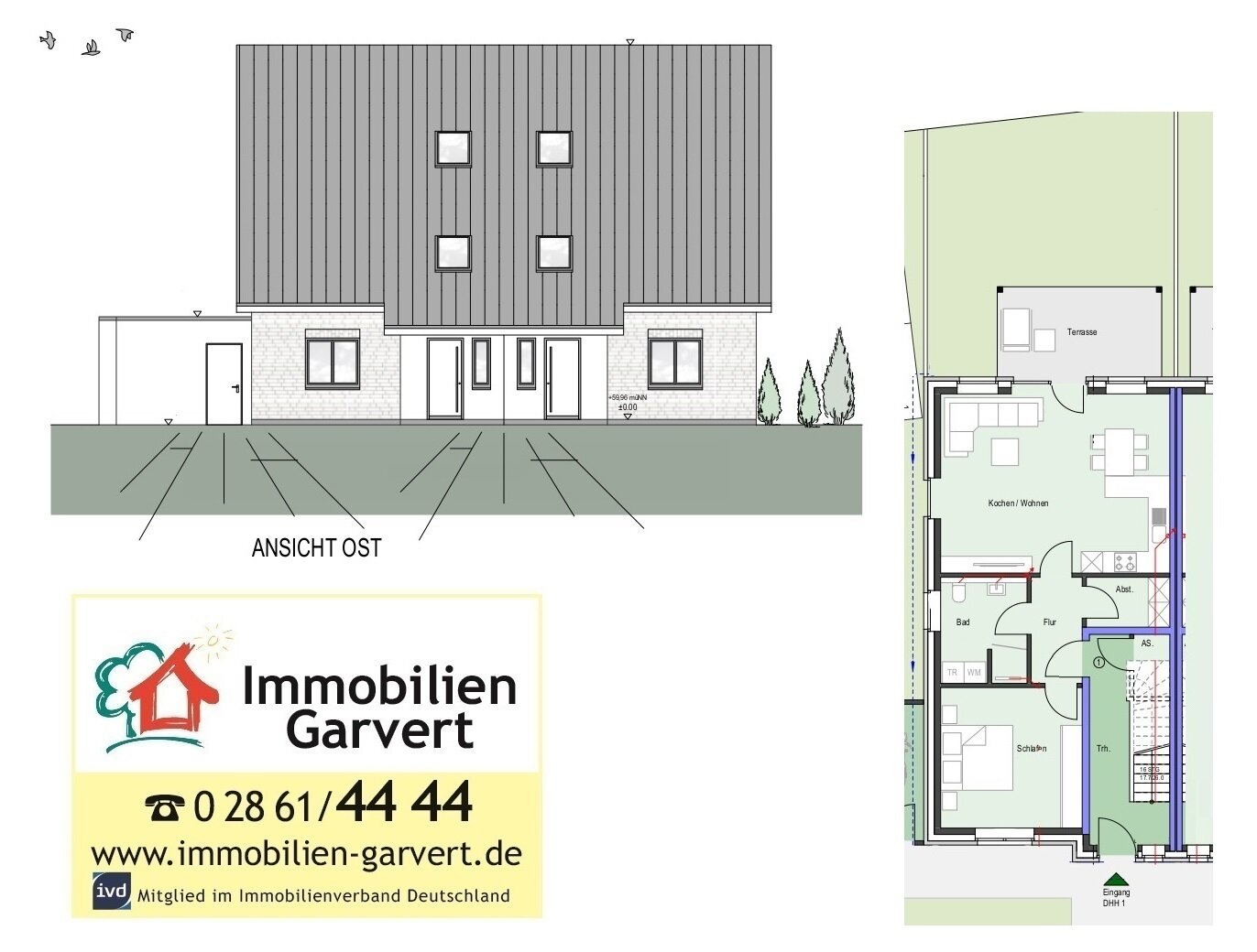 Terrassenwohnung zum Kauf provisionsfrei 251.000 € 2 Zimmer 67 m²<br/>Wohnfläche Gescher Gescher 48712