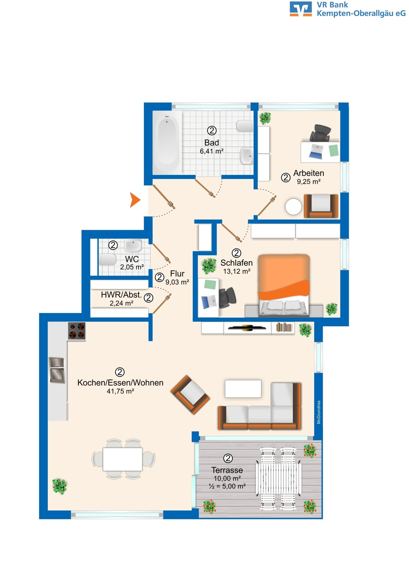 Wohnung zum Kauf provisionsfrei 462.020 € 3 Zimmer 88,9 m²<br/>Wohnfläche Dietmannsried Dietmannsried 87463