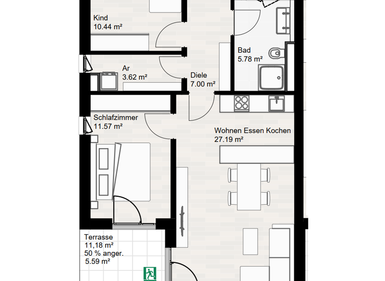 Wohnung zum Kauf provisionsfrei 431.500 € 3 Zimmer 71,2 m² 1. Geschoss Germanenstr. 18 Foret Langweid am Lech 86462