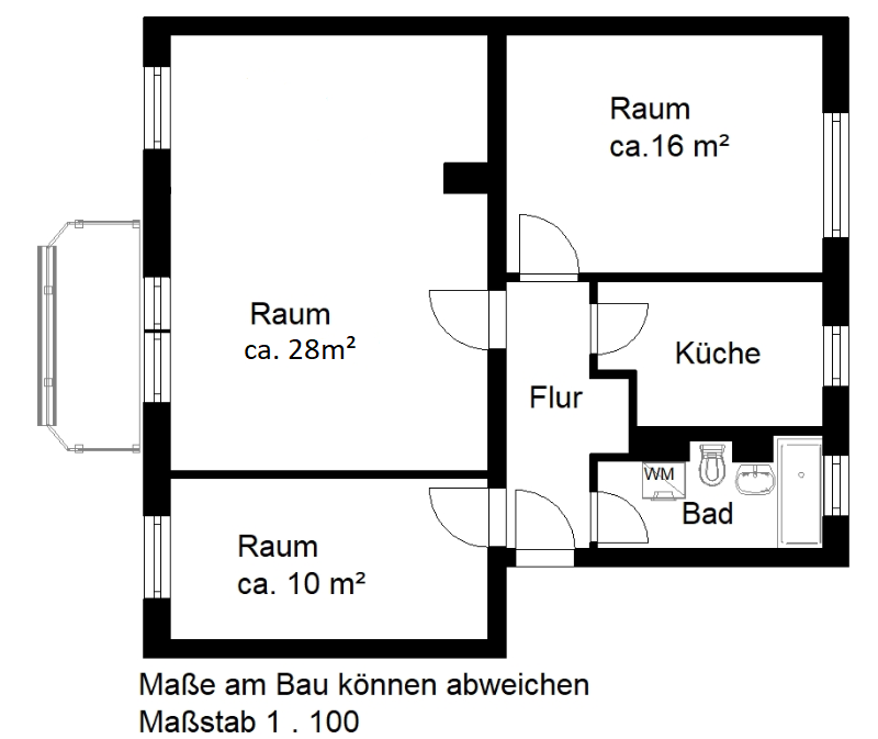 Wohnung zur Miete 550 € 4 Zimmer 68,7 m²<br/>Wohnfläche 4.<br/>Geschoss Gaußstr. 33 Landrain Halle (Saale) 06118