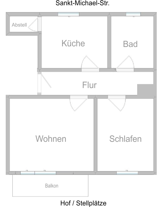 Wohnung zur Miete 469 € 2 Zimmer 71,5 m²<br/>Wohnfläche 2.<br/>Geschoss Sankt-Michael-Straße 32 Fichtestraße / Ambrosiusplatz Magdeburg 39112