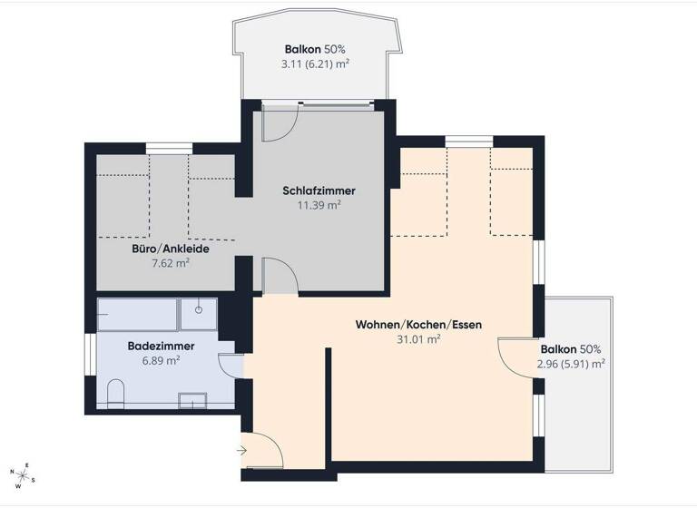 Wohnung zum Kauf 150.000 € 2,5 Zimmer 63 m² 3. Geschoss Damm Aschaffenburg / Damm 63741