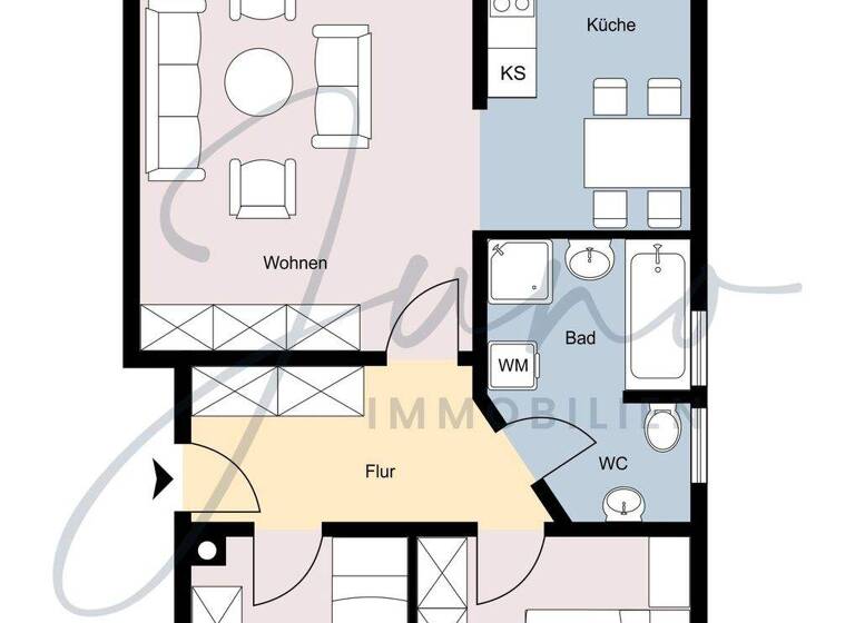 Wohnung zum Kauf provisionsfrei 189.846 € 3 Zimmer 56,9 m² 1. Geschoss Klein-Krotzenburg Hainburg 63512