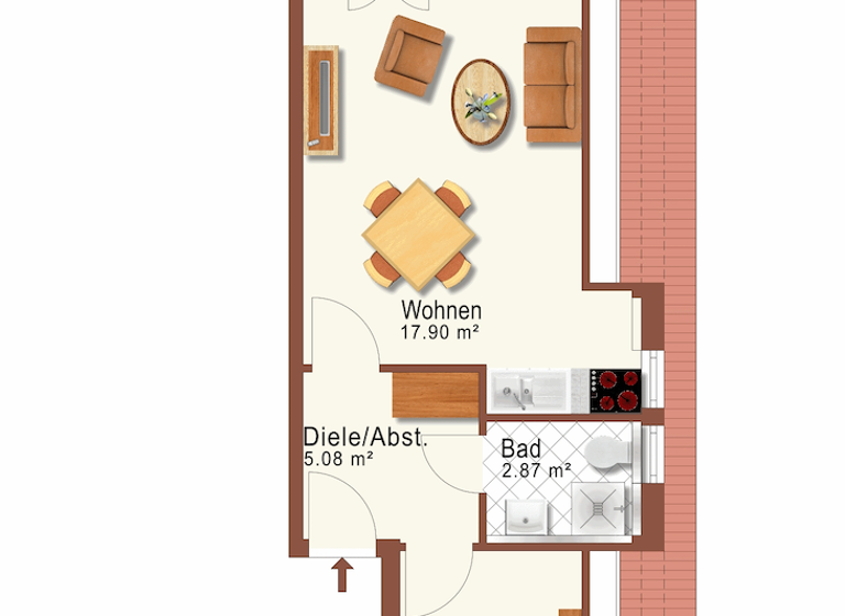 Studio zum Kauf 155.000 € 2 Zimmer 32,7 m² Zinglingstraße 42 Binz 18609