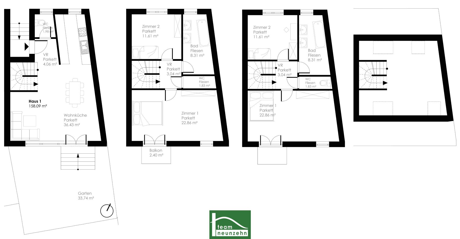 Reihenmittelhaus zum Kauf 524.001 € 6 Zimmer 158,6 m²<br/>Wohnfläche Hauptstraße 27 Achau 2481