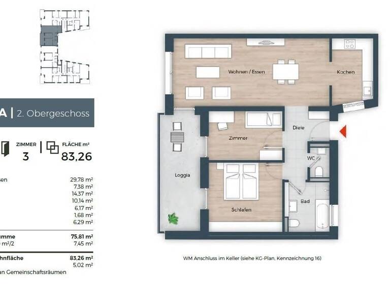 Wohnung zum Kauf provisionsfrei 739.950 € 3 Zimmer 83,3 m²<br/>Wohnfläche 2.<br/>Geschoss ab sofort<br/>Verfügbarkeit Großreuther Straße 165 Großreuth h d Veste Nürnberg 90425