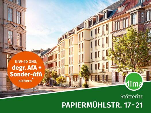 Wohnung zum Kauf - Neubau 248.000 € 2 Zimmer 42 m² 3. Geschoss frei ab sofort Papiermühlstraße Stötteritz Südost 04299