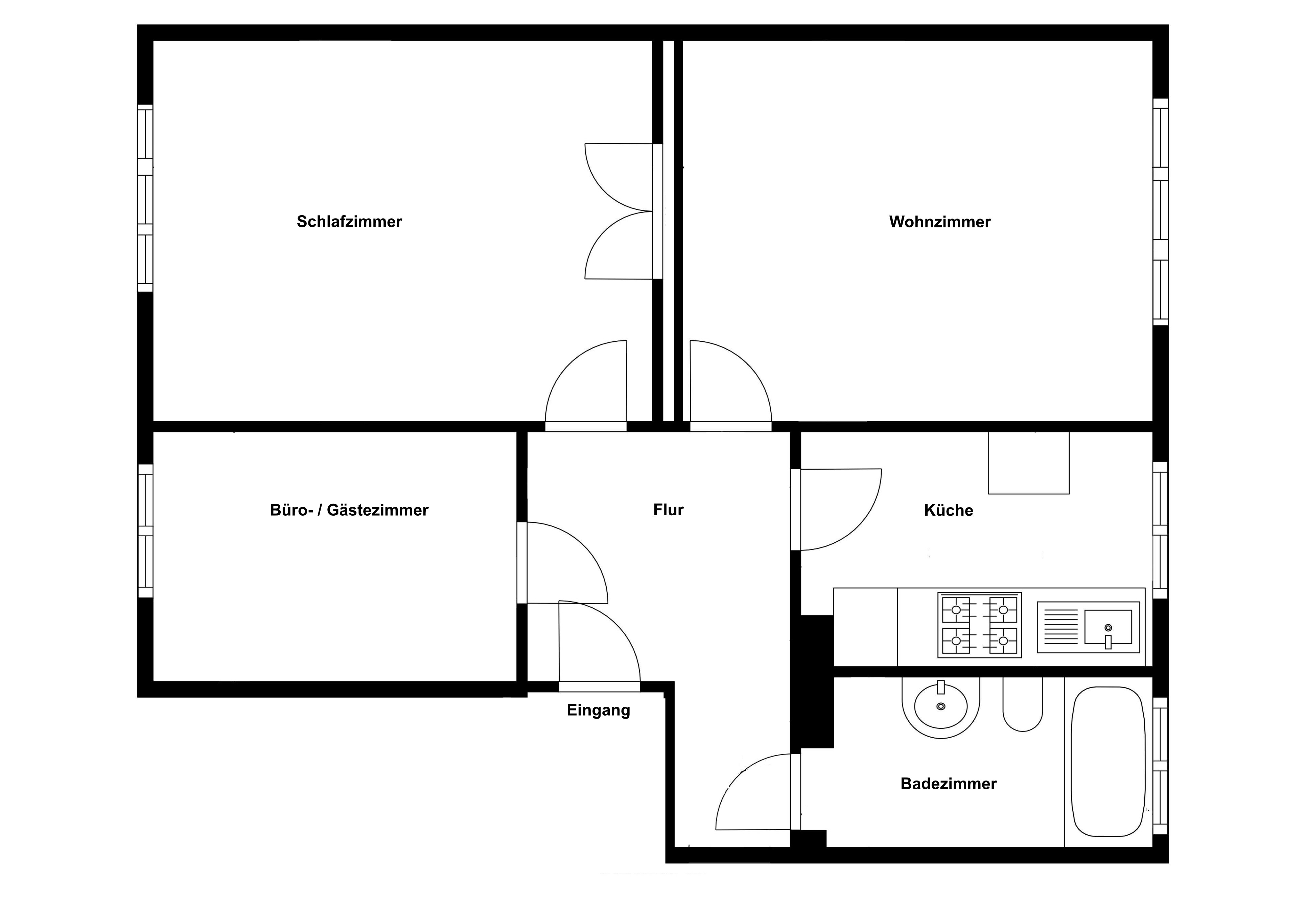 Wohnung zur Miete 995 € 3 Zimmer 65,5 m²<br/>Wohnfläche 1.<br/>Geschoss Potsdam - West Potsdam 14471