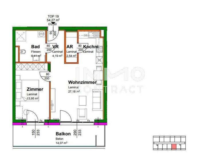Wohnung zum Kauf - Erstbezug provisionsfrei 213.899 € 2 Zimmer 1. Geschoss Krems an der Donau 3500