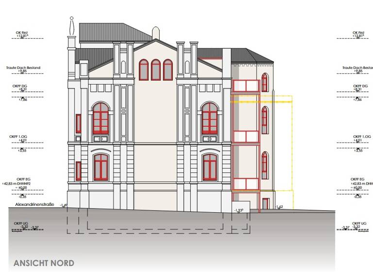 Wohnung zur Miete 1.950 € 4 Zimmer 117 m² 1. Geschoss Alexandrinenstraße 33 Paulsstadt Schwerin 19055