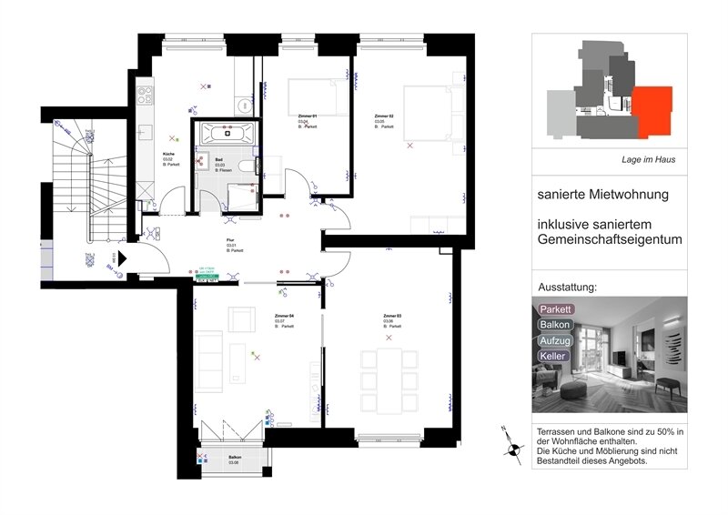 Wohnung zum Kauf als Kapitalanlage geeignet 739.000 € 4 Zimmer 114,1 m²<br/>Wohnfläche Deidesheimer Str. 8 Wilmersdorf Berlin 14197