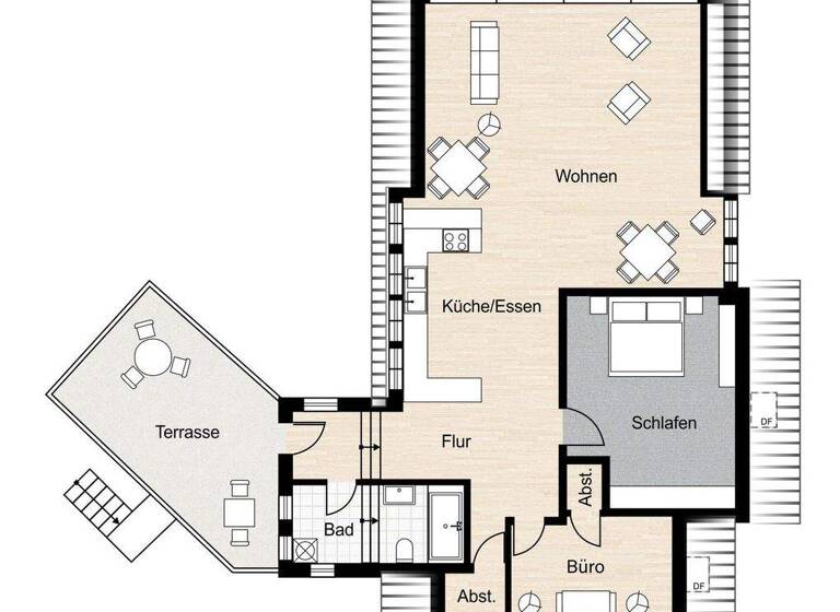 Penthouse zum Kauf 675.000 € 3 Zimmer 126 m² Frauenland Würzburg 97074