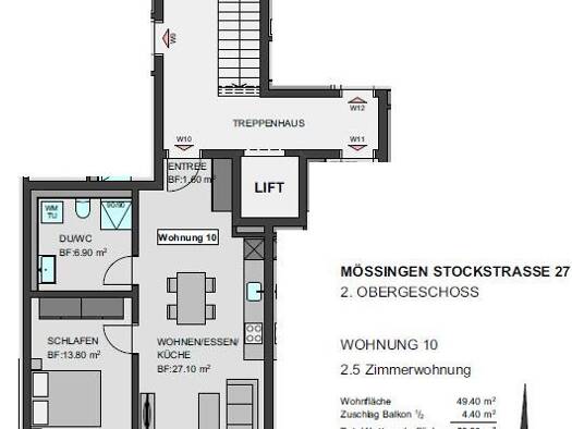 Wohnung zum Kauf - Erstbezug 299.900 € 2,5 Zimmer 53,8 m² 2. Geschoss Mössingen 72116