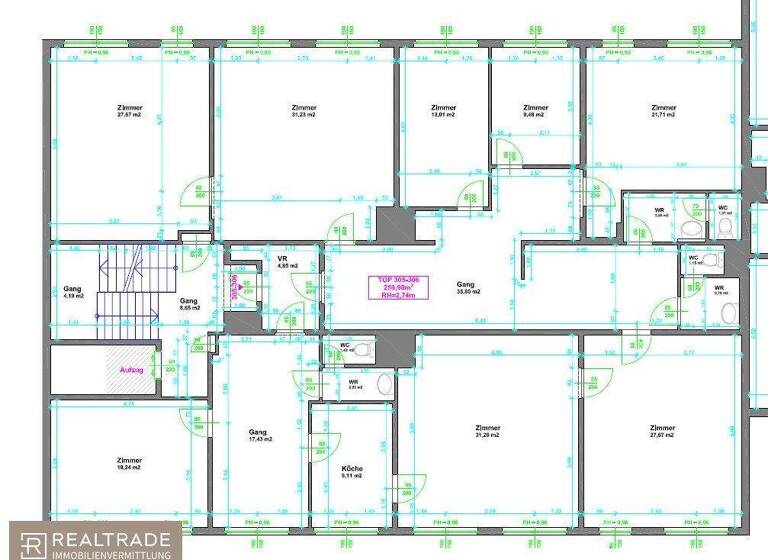 Büro zum Kauf 2.760 € 8 Zimmer 264 m² Bürofläche Wien 1030