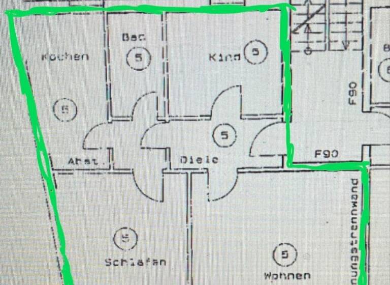 Wohnung zur Miete 900 € 3 Zimmer 78 m² 2. Geschoss frei ab sofort Körnerplatz 3 Altendorf Essen 45143