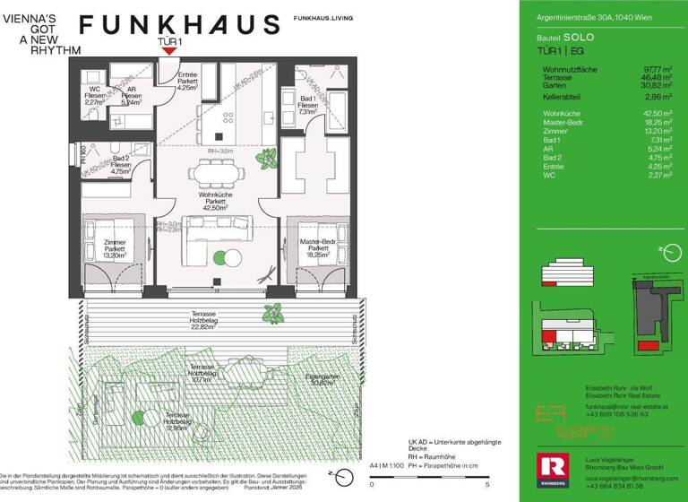 Wohnung zum Kauf - Erstbezug 1.030.000 € 3 Zimmer 97,9 m² frei ab 01.12.2027 Argentinierstraße 30 Wien 1040