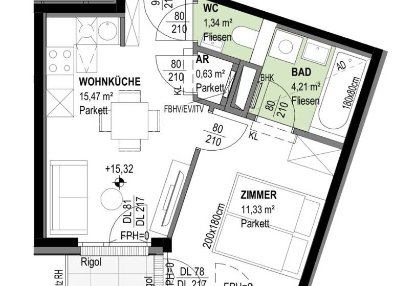 Wohnung zum Kauf - Erstbezug 312.400 € 2 Zimmer 33 m² 5. Geschoss Ottakringer Straße 26 Wien 1170