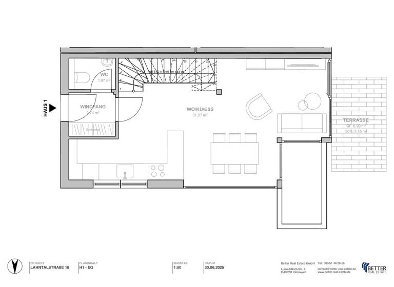 Reihenendhaus zum Kauf - Erstbezug provisionsfrei 1.299.000 € 6 Zimmer 155,6 m² 110 m² Grundstück Feldmoching-Hasenbergl München 80995