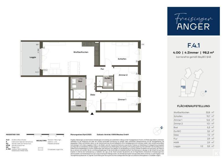 Wohnung zum Kauf 759.000 € 4 Zimmer 98,2 m² 4. Geschoss Angerstraße 48 Freising 85354