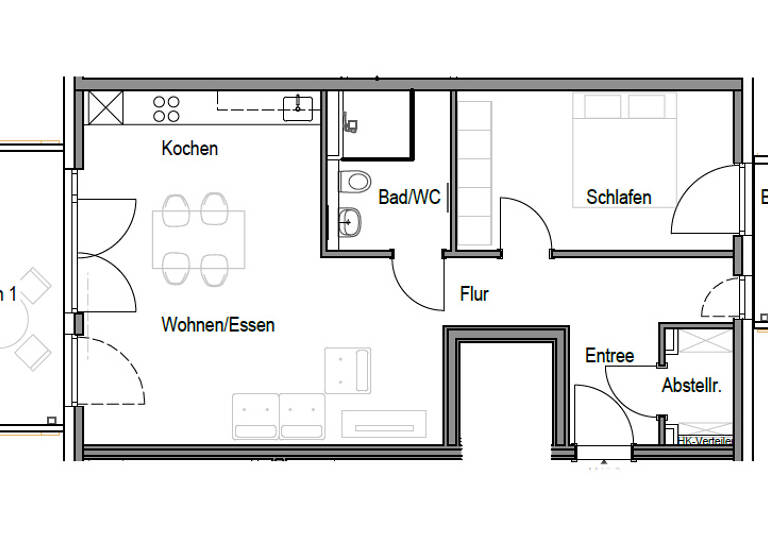 Wohnung zur Miete - Erstbezug 1.150 € 2 Zimmer 70 m² 1. Geschoss Biklenstraße 10 Untertürkheim Stuttgart 70327