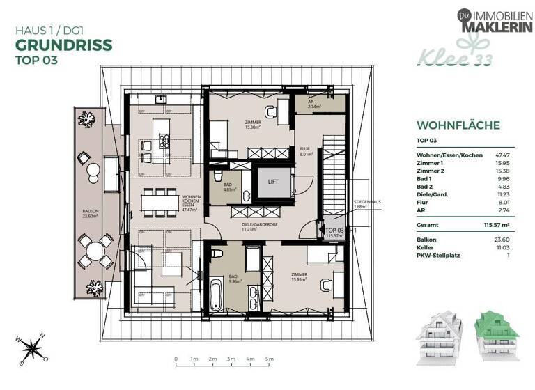 Wohnung zum Kauf 1.588.800 € 4,5 Zimmer 167,7 m² Knabenseminarstraße Urfahr Linz 4040