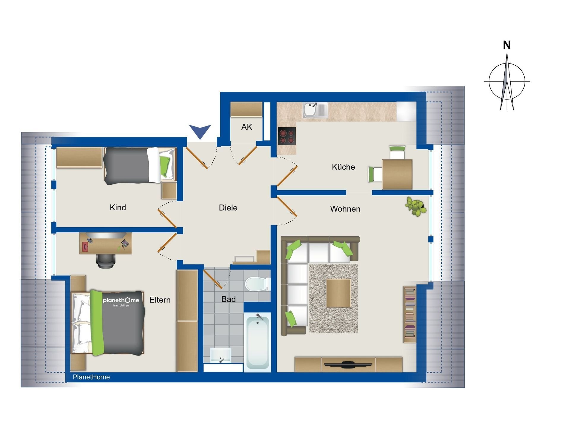 Wohnung zum Kauf 129.000 € 3 Zimmer 61 m²<br/>Wohnfläche 2.<br/>Geschoss Sterkrade - Nord Oberhausen 46145