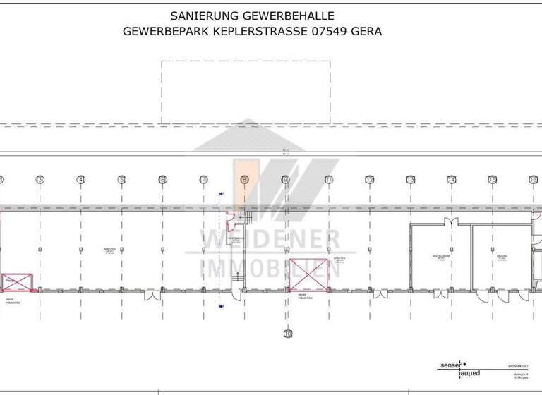 Lagerhalle zur Miete provisionsfrei 900 € 200 m² Lagerfläche teilbar ab 200 m² Gewerbepark Keplerstraße 14-16 Debschwitz Gera 07549
