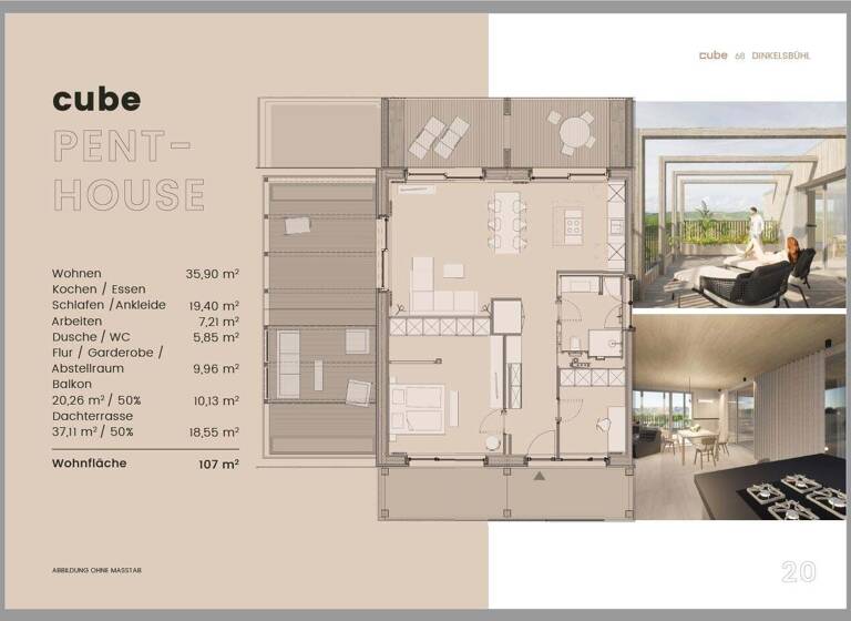 Penthouse zur Miete 1.450 € 2,5 Zimmer 107 m²<br/>Wohnfläche Dinkelsbühl Dinkelsbühl 91550