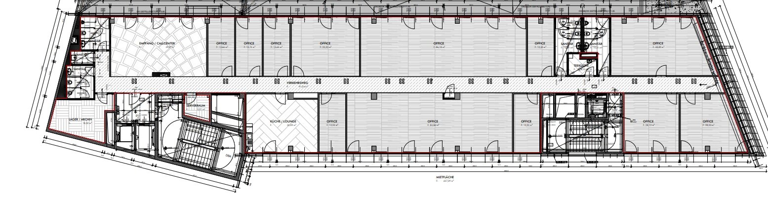 Bürofläche zur Miete 13 € 408,4 m²<br/>Bürofläche Wien 1030