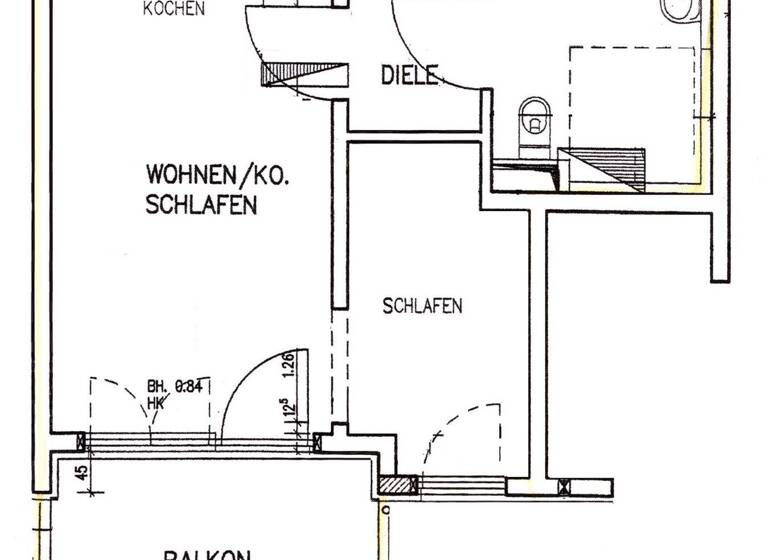 Wohnung zur Miete 450 € 1,5 Zimmer 37,9 m² 1. Geschoss frei ab 01.04.2026 Innenstadt Erlangen 91052