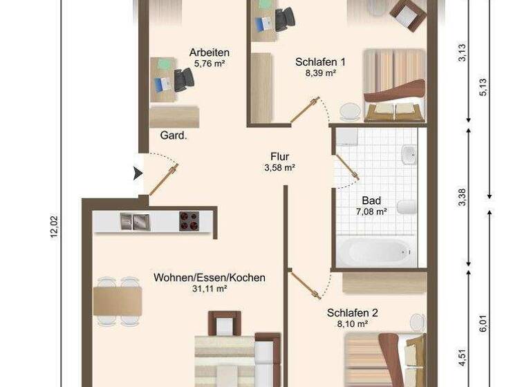 Wohnung zum Kauf - Erstbezug provisionsfrei 328.000 € 3,5 Zimmer 67,3 m² 2. Geschoss frei ab 01.07.2026 Bietigheimer Str. 14 Großingersheim Ingersheim 74379