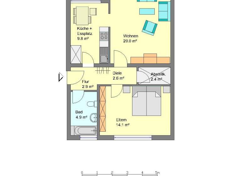 Wohnung zur Miete 529 € 2 Zimmer 60 m²<br/>Wohnfläche 2.<br/>Geschoss Ahornallee 25 Innenstadt Gütersloh 33330