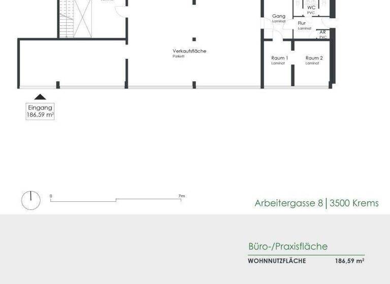 Büro zur Miete 878 € Arbeitergasse 8 Krems an der Donau 3500