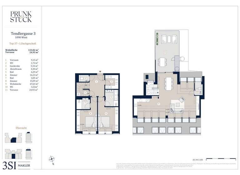 Wohnung zum Kauf - Erstbezug 1.719.000 € 3 Zimmer 133 m² Tendlergasse 3 Wien 1090