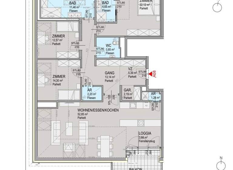 Wohnung zum Kauf 1.048.000 € 4 Zimmer 149,7 m² Baden bei Wien 2500