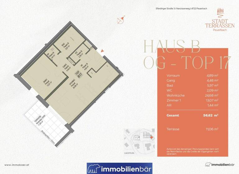 Wohnung zum Kauf - Erstbezug 273.255 € 2 Zimmer 56,6 m² 1. Geschoss Peuerbach 4722