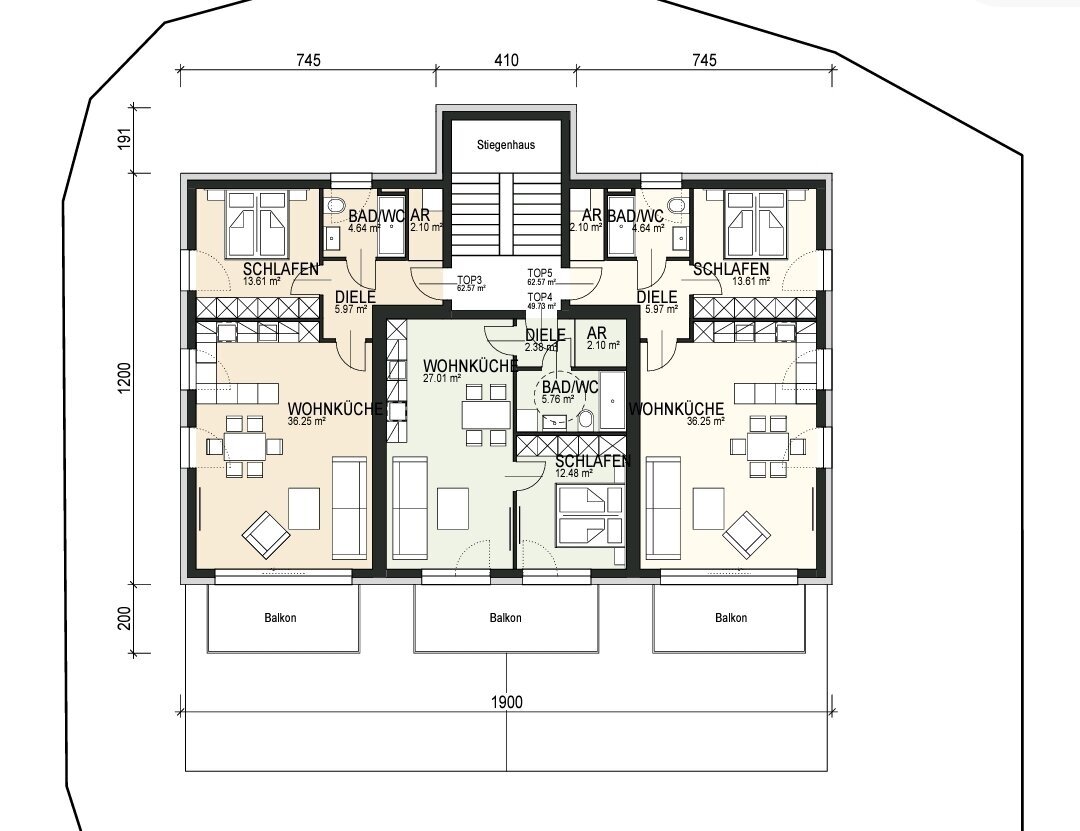 Wohnung zum Kauf 252.000 € 2 Zimmer 49,7 m²<br/>Wohnfläche Lengau 5211