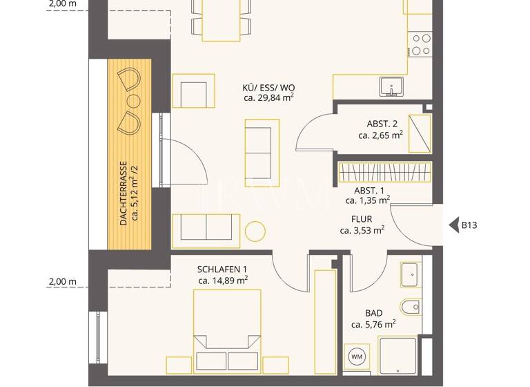 Wohnung zum Kauf 333.000 € 2 Zimmer 62,5 m²<br/>Wohnfläche Dachgeschoss<br/>Geschoss ab sofort<br/>Verfügbarkeit Kirchheim am Neckar 74366