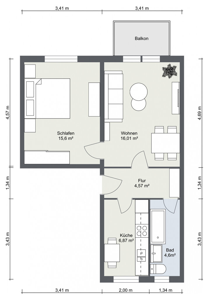 Wohnung zur Miete 286 € 2 Zimmer 43,4 m²<br/>Wohnfläche 3.<br/>Geschoss Bahnhofsweg 3c Altdöbern Altdöbern 03229