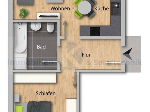 Wohnung zum Kauf 138.000 € 2 Zimmer 54 m² 1. Geschoss Möckern Leipzig / Wahren 04159