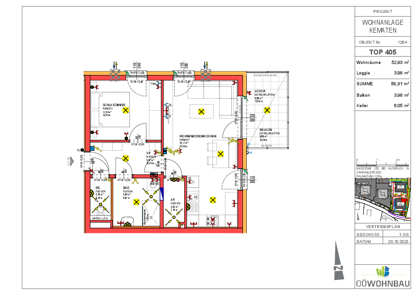 Wohnung zur Miete 719 € 2 Zimmer 52,9 m²<br/>Wohnfläche 1.<br/>Geschoss Bruckstraße 5 und 7 Kematen an der Krems 4531