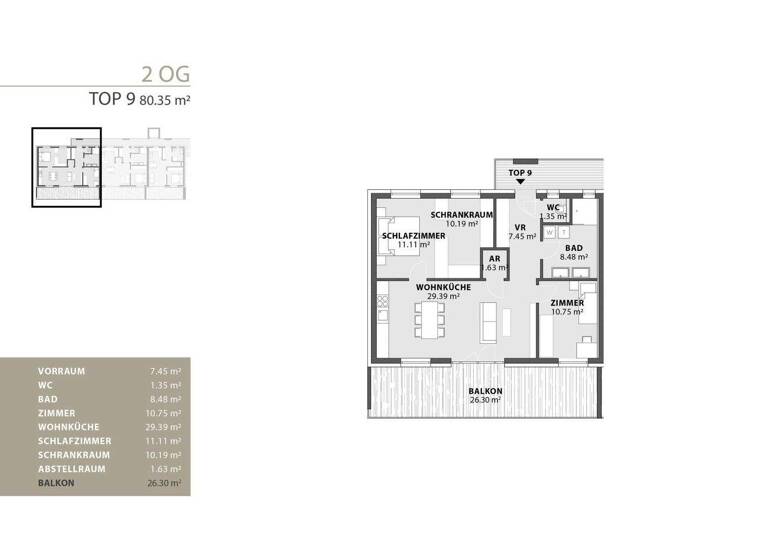 Terrassenwohnung zum Kauf - Erstbezug provisionsfrei 296.985 € 4 Zimmer 80,4 m² 2. Geschoss Krottendorf-Gaisfeld 8564
