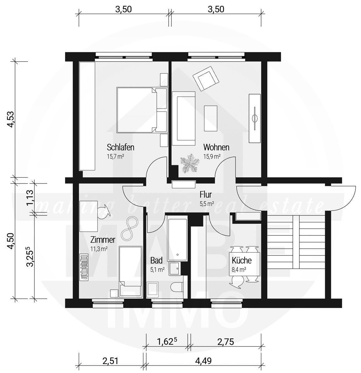 Wohnung zur Miete 565 € 3 Zimmer 59 m²<br/>Wohnfläche EG<br/>Geschoss ab sofort<br/>Verfügbarkeit Schulweg 1 Hagenwerder Görlitz 02827